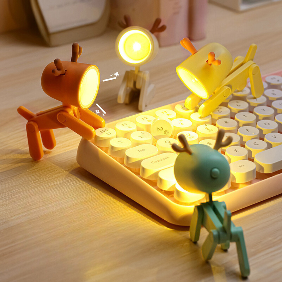 Kleines Tier-Nachtlicht mit beweglichen Gliedmaßen für Kinderzimmer und Reisen – ca. 4 × 2 × 7 cm, LED, batteriebetrieben, in 5 Farben