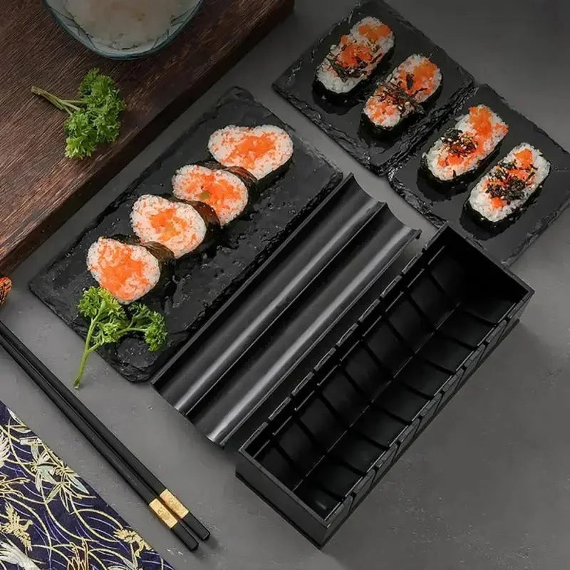 Sushi-Formenset mit runder, herzförmiger und eckiger Form für Sushi, Reisbällchen und Snacks – mit Pressdeckel und Schneidhilfe, spülmaschinenfest