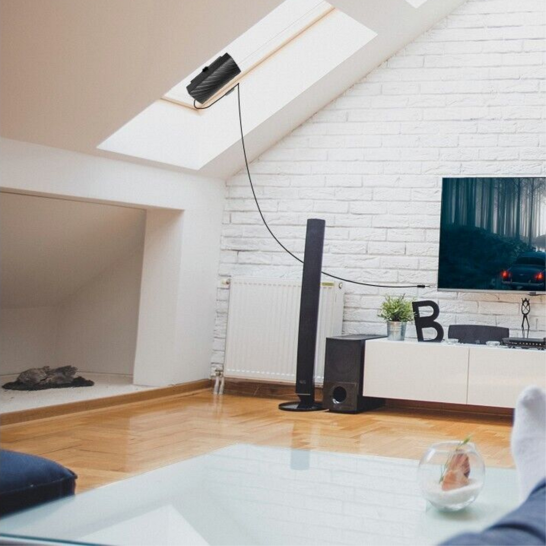 Zimmerantenne für HDTV mit klarem Empfang für Wohnzimmer und Schlafzimmer – ohne Dachantenne, ohne Kabelvertrag, digitaler Empfang