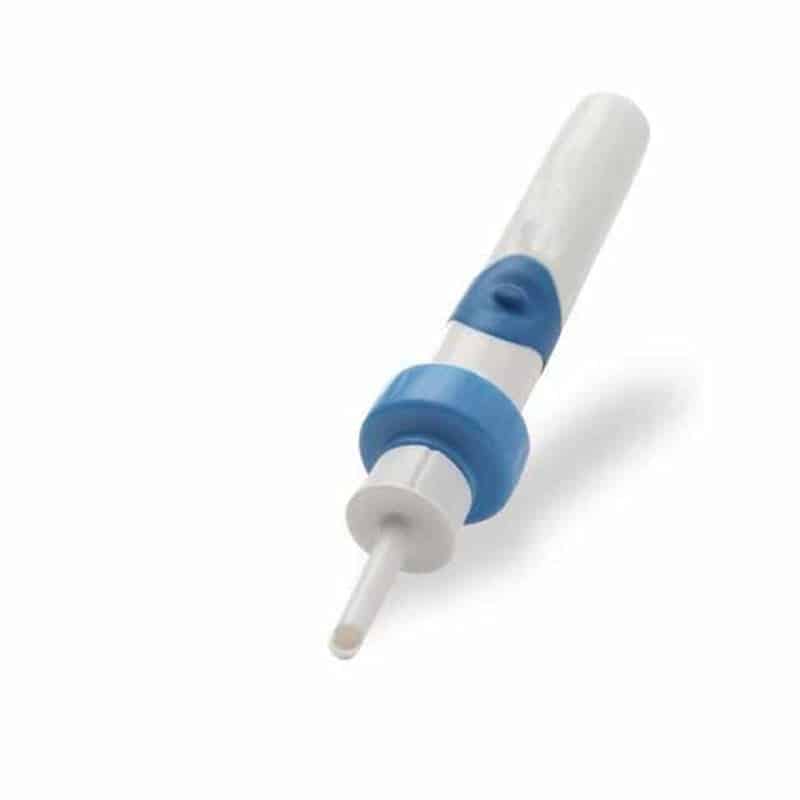 Elektrischer Ohrreiniger mit Saug- und Vibrationsfunktion zur Ohrpflege zu Hause und auf Reisen – 4,3 × 6,9 × 2,5 cm, Silikonaufsätze, AAA-Batterie