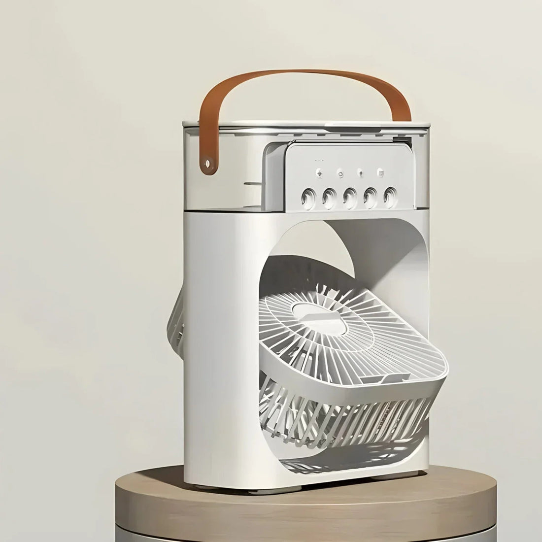 3-in-1-Ventilator mit Luftkühler, Luftbefeuchter und Tragegriff für Schlafzimmer, Homeoffice und Küche – 3 Stufen, 60° neigbar, Duftfach, kompakt