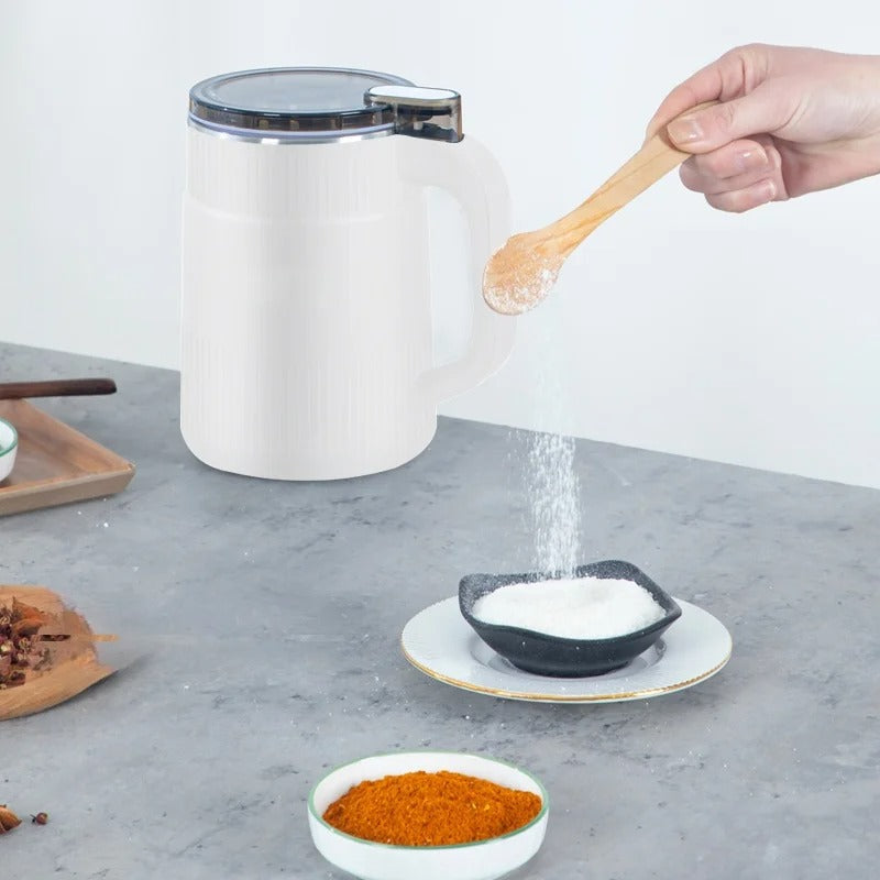 Getreidemühle zum Mahlen von frischem Mehl für Brot und Backen zu Hause – kompakt für die Arbeitsplatte, Mehlmühle in Blau oder Weiß