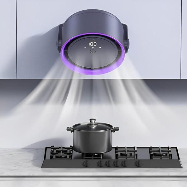 Rotorloser Akku-Ventilator mit Turbinenmotor für Schreibtisch, Nachttisch und unterwegs – 5 Stufen, 3600 mAh, Touch-Bedienung, bis 15 m Luftstrom