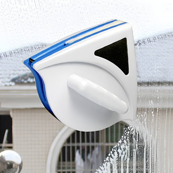 Magnetischer Fensterreiniger für Doppelglasfenster zum Putzen von innen und außen – beidseitig gleichzeitig, Sicherungsschnur, ergonomischer Griff