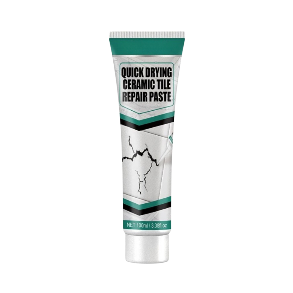 Schnell trocknende Reparaturpaste für Keramikfliesen, Waschbecken und Badewanne im Bad und in der Küche – 100-ml-Tube, für Risse und Macken, Weiß