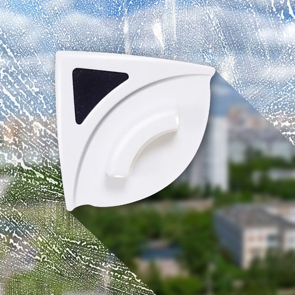 Magnetischer Fensterreiniger für Doppelglasfenster zum Putzen von innen und außen – beidseitig gleichzeitig, Sicherungsschnur, ergonomischer Griff