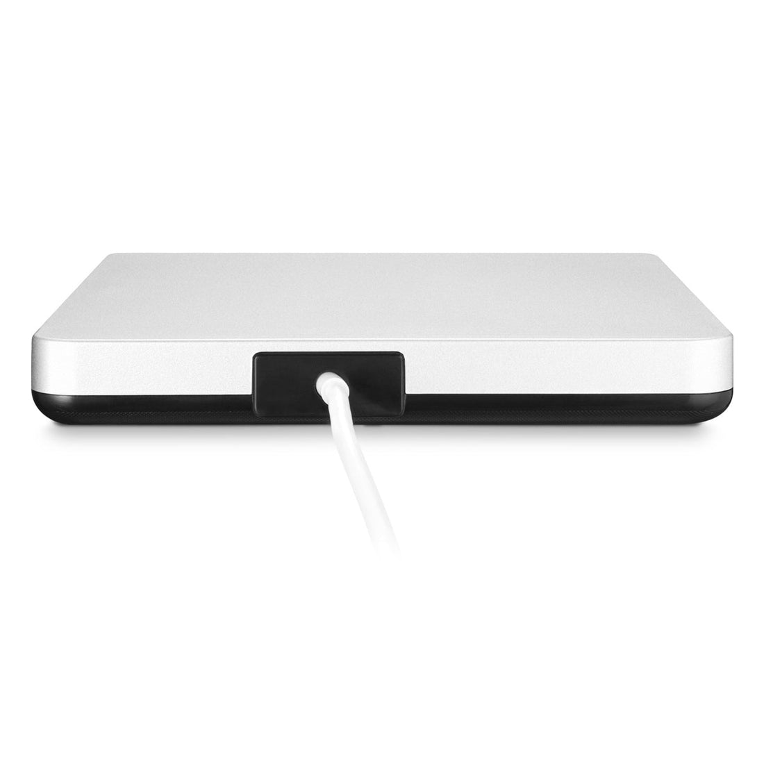 Externer Slot-in-DVD-Brenner mit USB für Laptop und PC ohne Laufwerk – Einzug ohne Schublade, flach, 142 × 139 × 16 mm, Silber