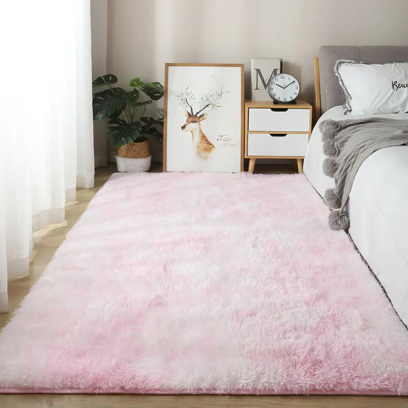 Waschbarer Langflor-Teppich mit Gummiunterseite für Wohnzimmer und Kinderzimmer – 50 × 80 bis 160 × 230 cm, rechteckig, rutschfest, 17 Farben