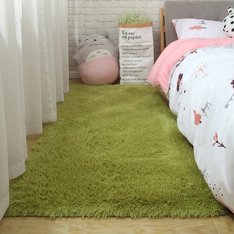 Flauschiger Shaggy-Teppich für Kinderzimmer, Schlafzimmer und Wohnzimmer – 50 × 80 bis 160 × 230 cm, ca. 3 cm Flor, uni und Batik, 14 Farben