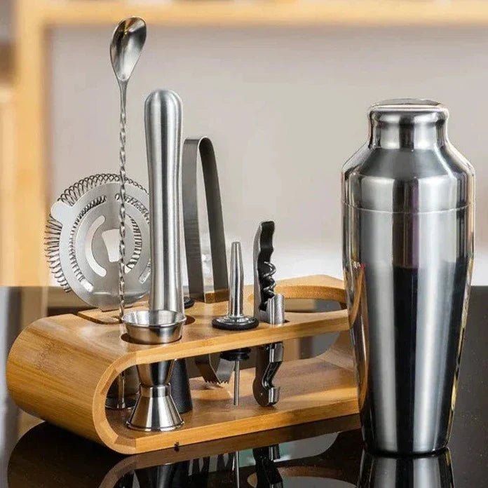 Cocktail-Set 10-teilig für die Hausbar mit abgestimmten Barwerkzeugen – elegante Barausstattung in Gold oder Silber