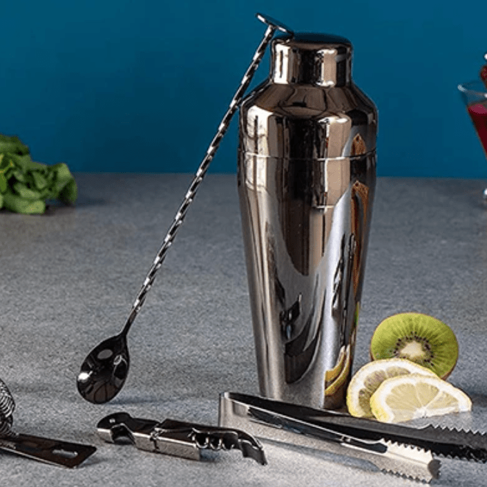 Cocktail-Set 10-teilig für die Hausbar mit abgestimmten Barwerkzeugen – elegante Barausstattung in Gold oder Silber