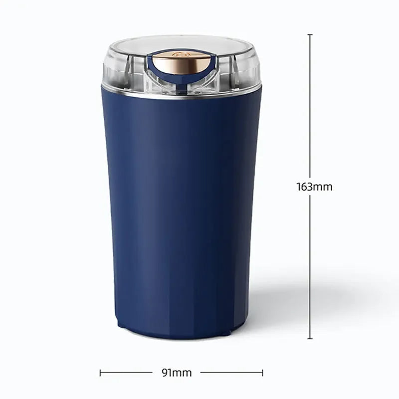 Elektrische Mini-Mühle für Kaffeebohnen, Gewürze, Samen und Nüsse – ca. 50–60 g je Mahlgang, Edelstahlklingen, kompakt, leiser Motor