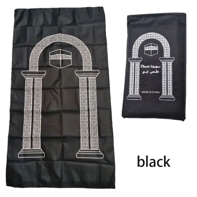 Tragbarer Gebetsteppich aus wasserdichtem PU mit Torbogen-Motiv für Reisen und Zuhause – 52 × 100 cm, geflochten, bedruckt, mit Tasche, in 4 Farben
