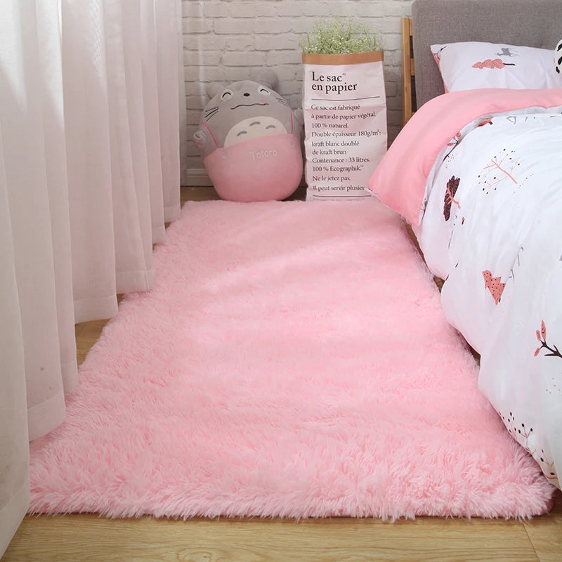 Flauschiger Shaggy-Teppich für Kinderzimmer, Schlafzimmer und Wohnzimmer – 50 × 80 bis 160 × 230 cm, ca. 3 cm Flor, uni und Batik, 14 Farben