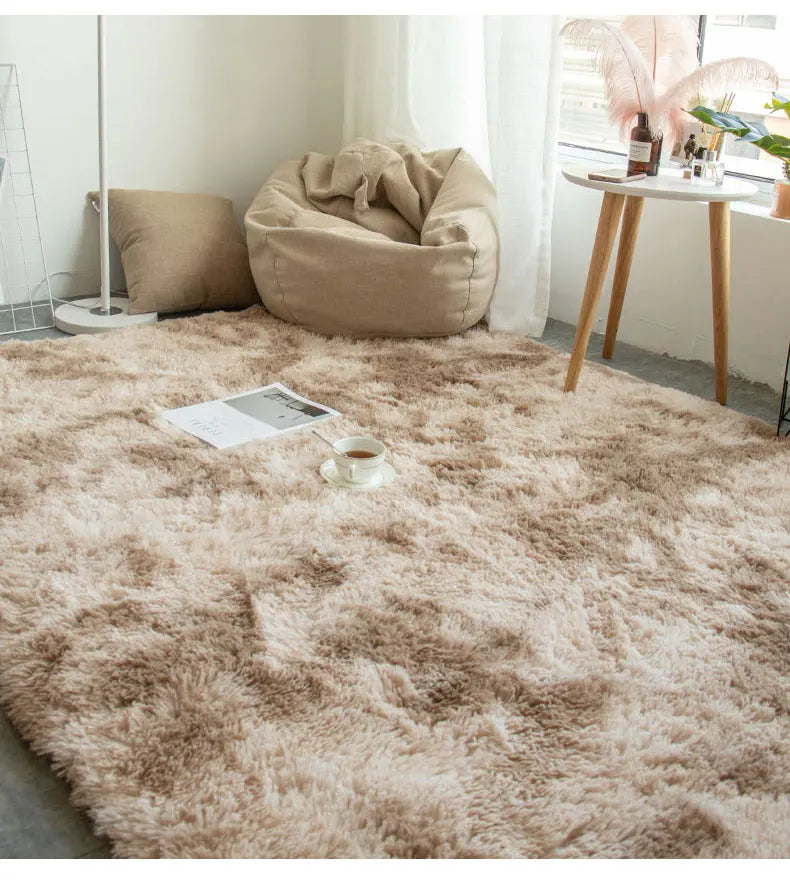 Flauschiger Plüschteppich in Uni- und Batikfarben für Wohnzimmer und Schlafzimmer – 40 × 60 bis 160 × 230 cm, 3,5 cm Flor, rechteckig, 12 Farben