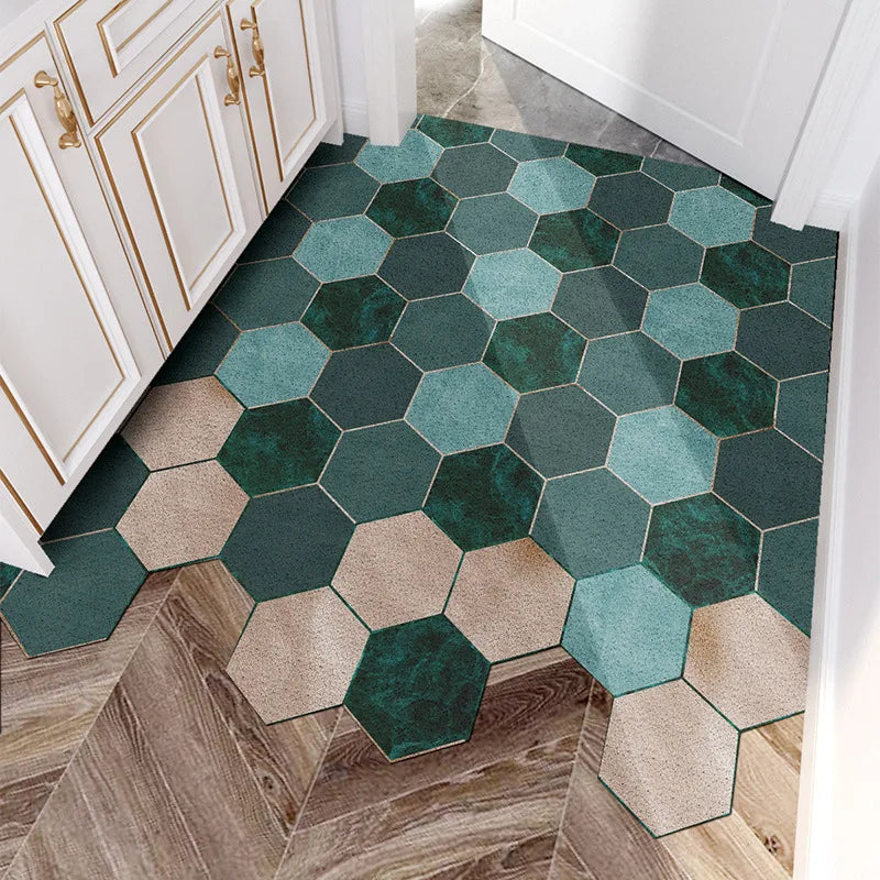 Zuschneidbare Schlingenmatte aus PVC mit geometrischem Muster für Eingang und Flur – 16 Größen ab 60 × 90 cm, wasserdicht, rutschfest, 13 Motive
