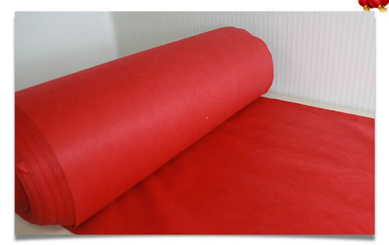 Roter Teppich als Gangläufer für Hochzeit, Bankett und Feiern – 1 m breit, 1 bis 13 m lang, 1 oder 2 mm dick, Vlies, für innen und außen