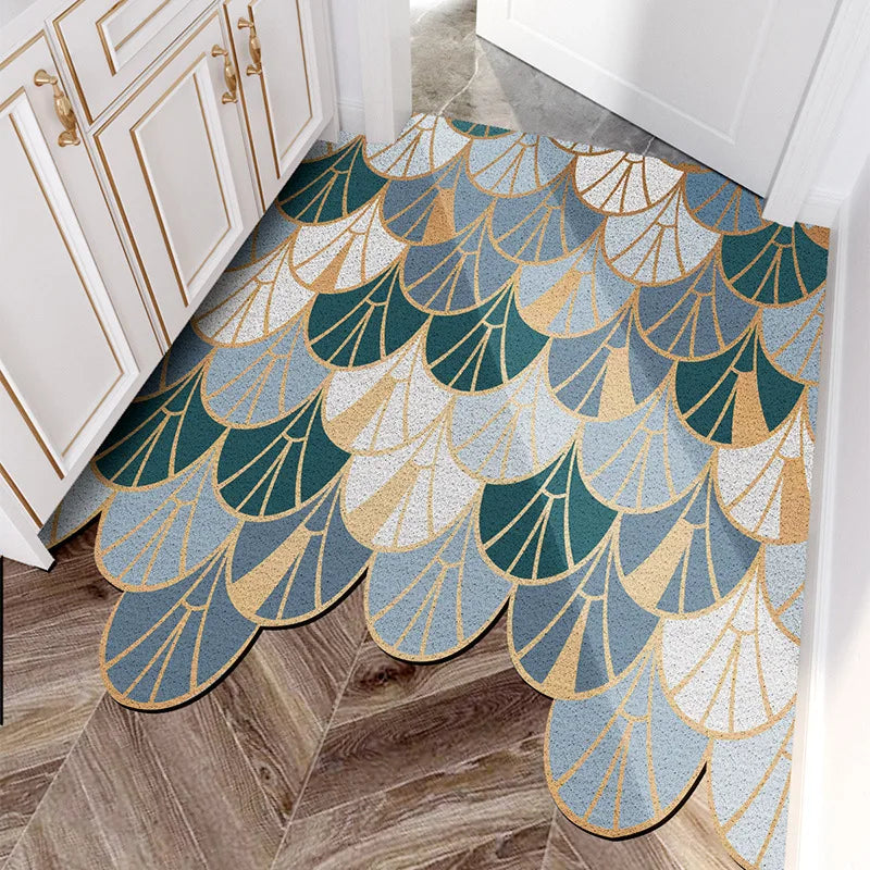 Zuschneidbare Schlingenmatte aus PVC mit geometrischem Muster für Eingang und Flur – 16 Größen ab 60 × 90 cm, wasserdicht, rutschfest, 13 Motive