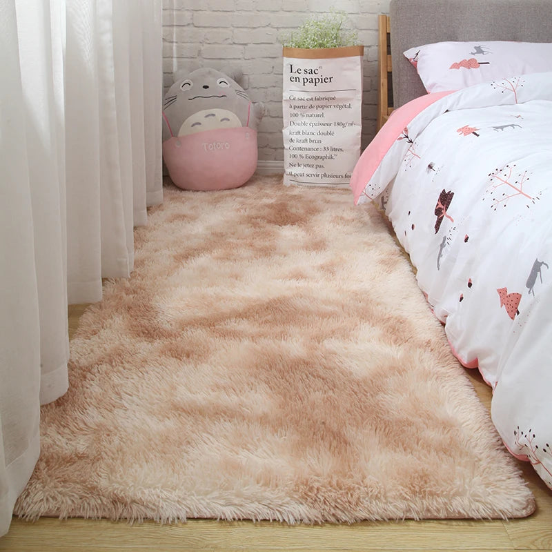 Flauschiger Shaggy-Teppich für Kinderzimmer, Schlafzimmer und Wohnzimmer – 50 × 80 bis 160 × 230 cm, ca. 3 cm Flor, uni und Batik, 14 Farben