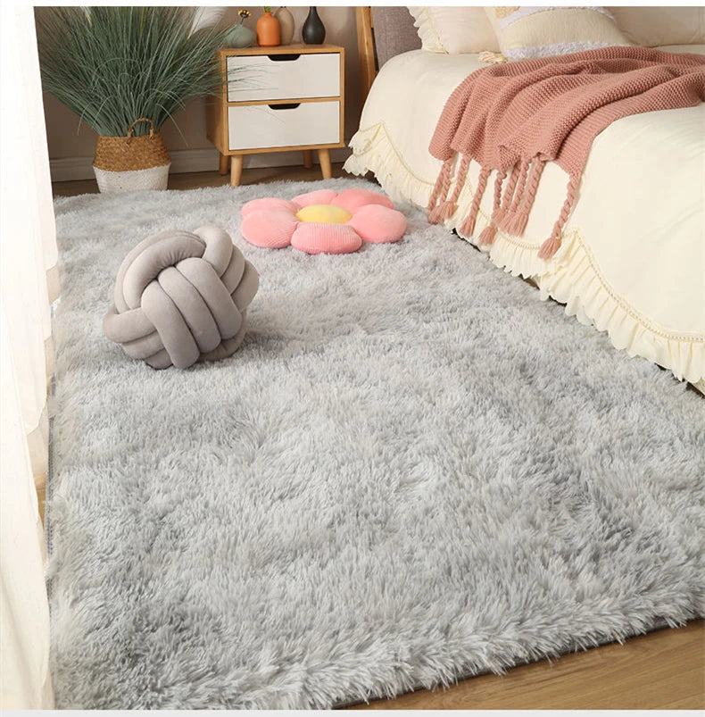Waschbarer Langflor-Teppich mit Gummiunterseite für Wohnzimmer und Kinderzimmer – 50 × 80 bis 160 × 230 cm, rechteckig, rutschfest, 17 Farben