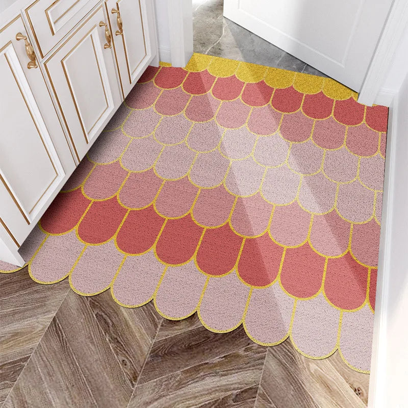 Zuschneidbare Schlingenmatte aus PVC mit geometrischem Muster für Eingang und Flur – 16 Größen ab 60 × 90 cm, wasserdicht, rutschfest, 13 Motive