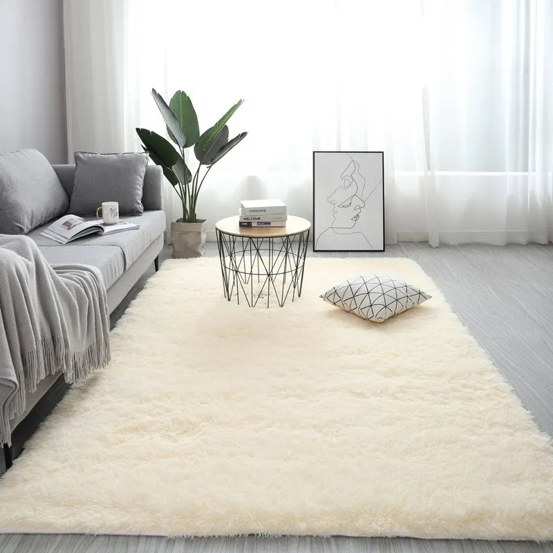 Waschbarer Langflor-Teppich mit Gummiunterseite für Wohnzimmer und Kinderzimmer – 50 × 80 bis 160 × 230 cm, rechteckig, rutschfest, 17 Farben