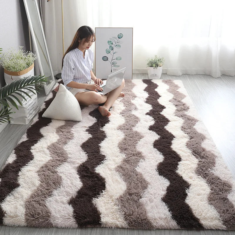 Flauschiger, verdickter Teppich für Wohnzimmer, Schlafzimmer und Kinderzimmer – 40 × 60 bis 160 × 230 cm, rechteckig, rutschfest, 17 Farben