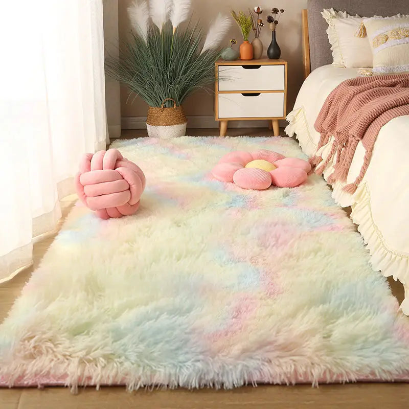 Waschbarer Langflor-Teppich mit Gummiunterseite für Wohnzimmer und Kinderzimmer – 50 × 80 bis 160 × 230 cm, rechteckig, rutschfest, 17 Farben