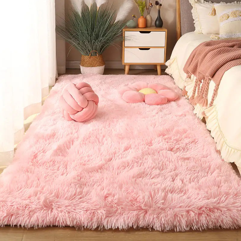 Waschbarer Langflor-Teppich mit Gummiunterseite für Wohnzimmer und Kinderzimmer – 50 × 80 bis 160 × 230 cm, rechteckig, rutschfest, 17 Farben