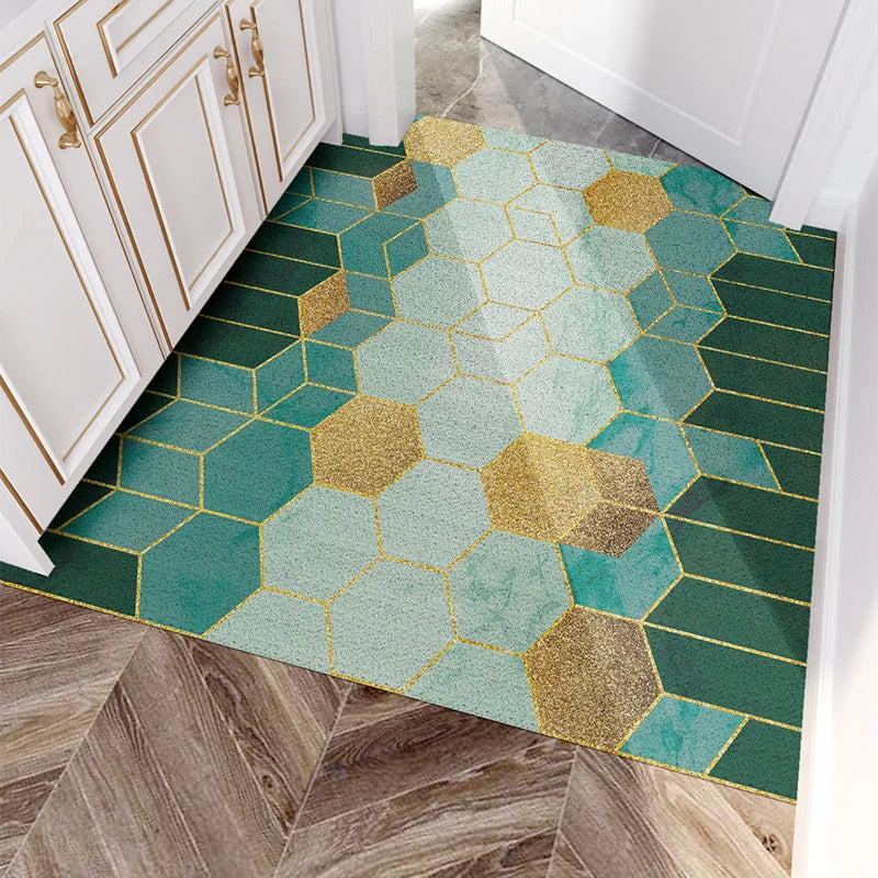 Zuschneidbare Schlingenmatte aus PVC mit geometrischem Muster für Eingang und Flur – 16 Größen ab 60 × 90 cm, wasserdicht, rutschfest, 13 Motive