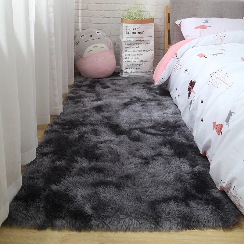 Flauschiger Shaggy-Teppich für Kinderzimmer, Schlafzimmer und Wohnzimmer – 50 × 80 bis 160 × 230 cm, ca. 3 cm Flor, uni und Batik, 14 Farben