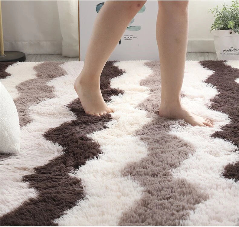 Shaggy-Teppich uni oder mit Zickzackmuster für Wohnzimmer, Schlafzimmer und Kinderzimmer – 40 × 60 bis 160 × 230 cm, ca. 4 cm Flor, 18 Farben