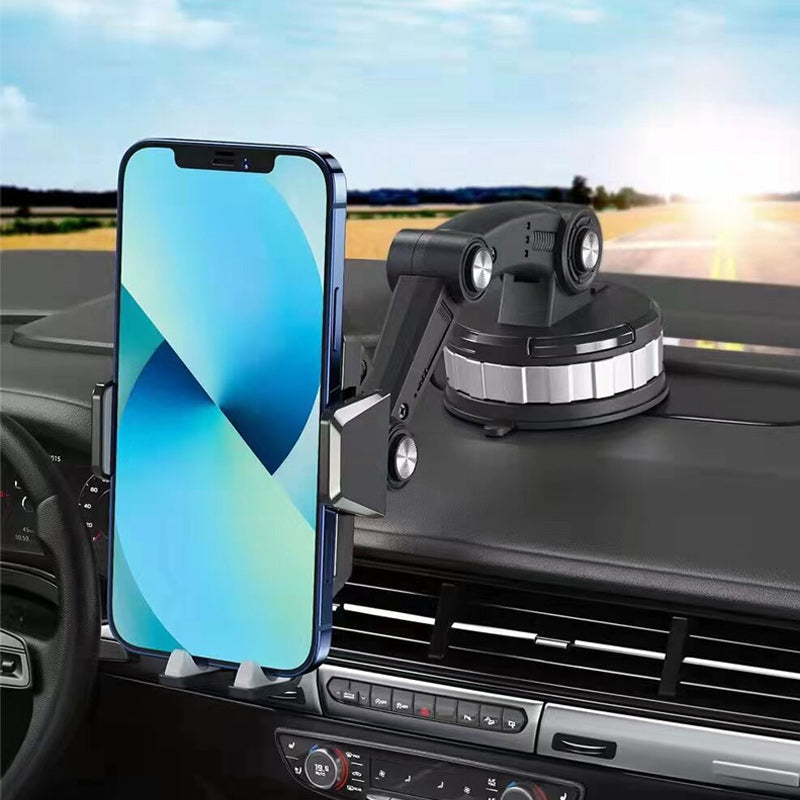 Handyhalterung fürs Auto mit Saugfuß und Gelenkarm für das Armaturenbrett – Klemmhalter mit Taste, 4 Drehgelenke, frei einstellbarer Winkel