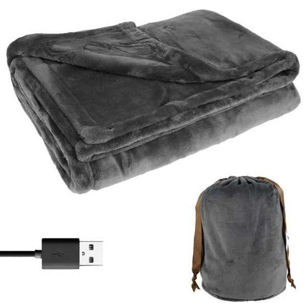 USB-Heizdecke aus weichem Plüsch für Sofa, Bett und Homeoffice – Stromversorgung über USB-Stecker, mit Aufbewahrungsbeutel, Gelb, Rosa oder Schwarz