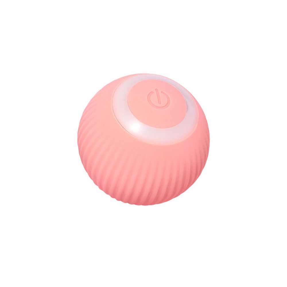 Selbstrollender Katzenball mit LED-Licht für Wohnungskatzen und glatte Böden – weicht Hindernissen aus, per USB aufladbar, Pink oder Grün