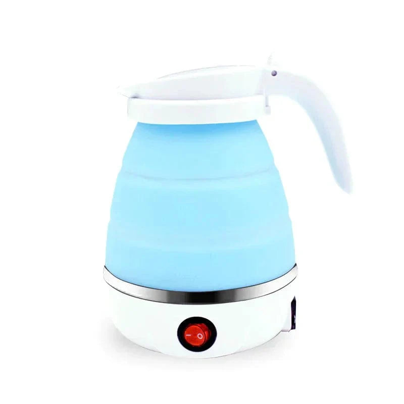 Faltbarer Reise-Wasserkocher aus Silikon mit Edelstahlboden für Hotel, Camping und Wohnmobil – ca. 500 ml, auf ca. 7,6 cm zusammenklappbar, 3 Farben