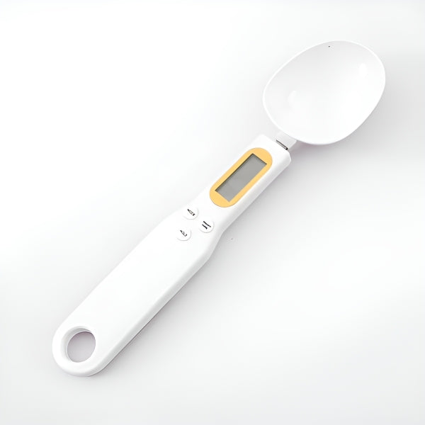 Digitaler Messlöffel mit integrierter Waage für Backen, Kochen und Gewürze – grammgenaue Anzeige, abnehmbarer Löffelkopf, Schwarz oder Weiß