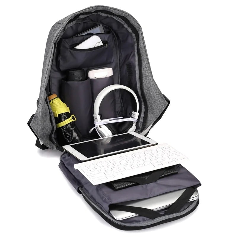 Wasserabweisender Anti-Diebstahl-Rucksack mit USB-Anschluss für Reisen, Pendeln und Alltag – 42 × 30 × 11 cm, 14 Fächer, 15-Zoll-Laptop, 2 Farben