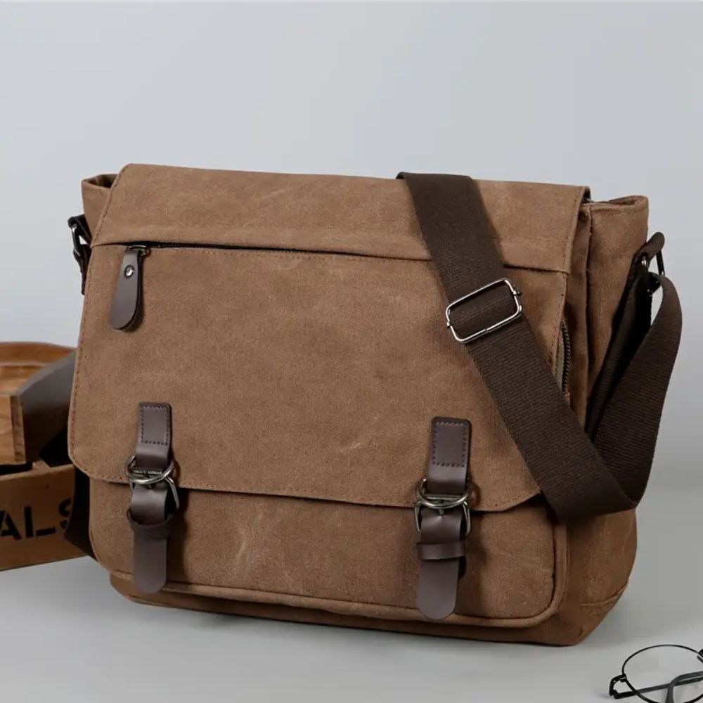 Canvas-Umhängetasche für Herren im Vintage-Stil für Alltag, Uni und Reisen – robuster Stoff mit Patina, in 5 Farben
