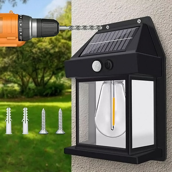 Solar-LED-Außenleuchte mit Bewegungsmelder für Einfahrt, Gartenweg und Terrasse – warmweiß, kabellos, wetterfest, ohne Stromanschluss