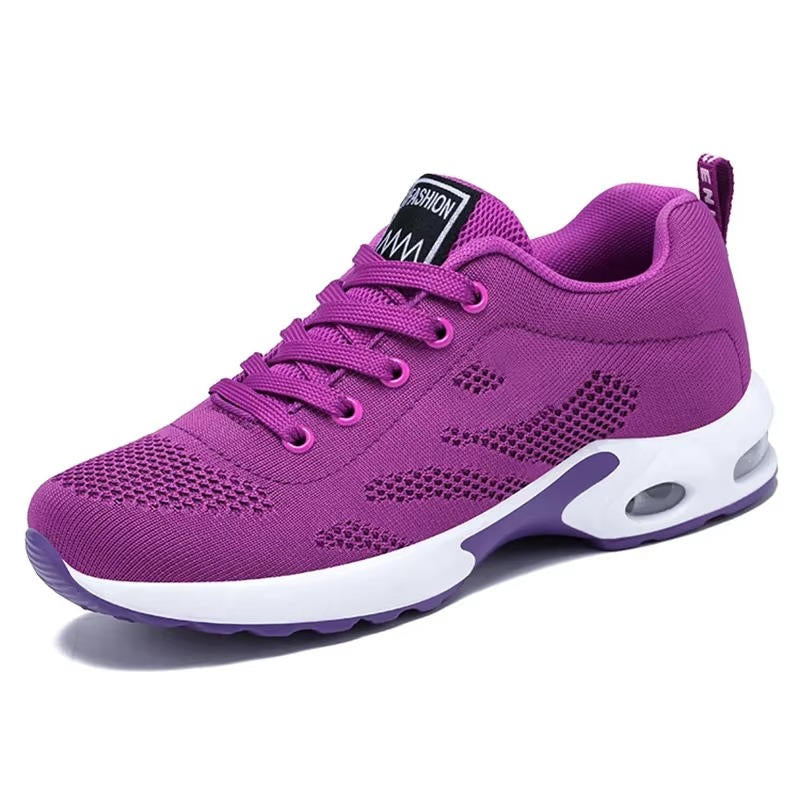 Damen-Sneaker aus Mesh mit Luftpolstersohle und breiter Zehenbox für Alltag und Beruf – atmungsaktiv, leicht, Schnürung, 4 Farben, 7 Größen