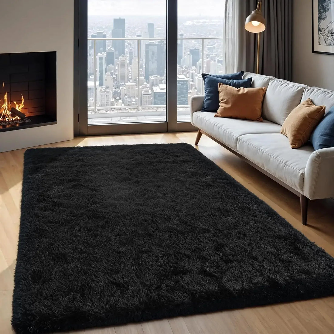 Flauschiger Teppich aus Seidenwolle für Schlafzimmer, Wohnzimmer und Studentenzimmer – 40 × 60 bis 160 × 230 cm, rechteckig, rutschfest, 10 Farben