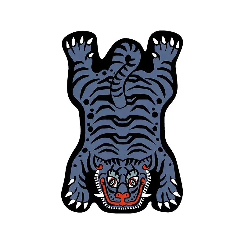 Teppich mit Cartoon-Tiger-Motiv für Wohnzimmer, Sofa und Schlafzimmer – 40 × 60 bis 100 × 150 cm, schmutzabweisend, verschleißfest, waschbar, 5 Motive