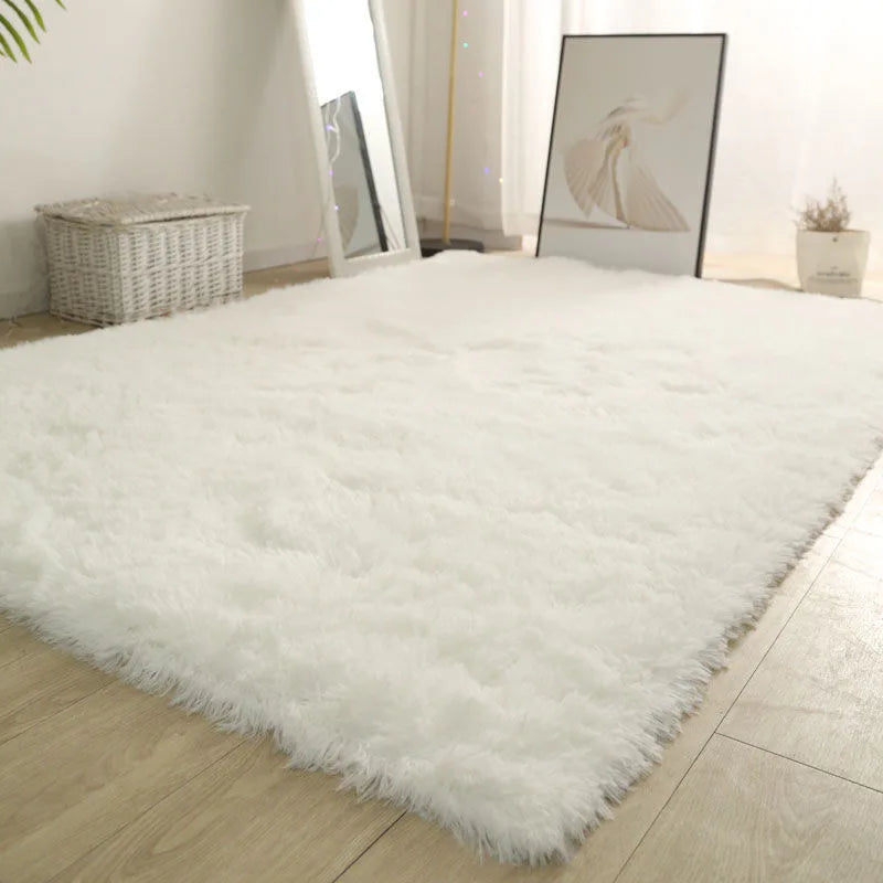 Flauschiger, verdickter Teppich für Wohnzimmer, Schlafzimmer und Kinderzimmer – 40 × 60 bis 160 × 230 cm, rechteckig, rutschfest, 17 Farben