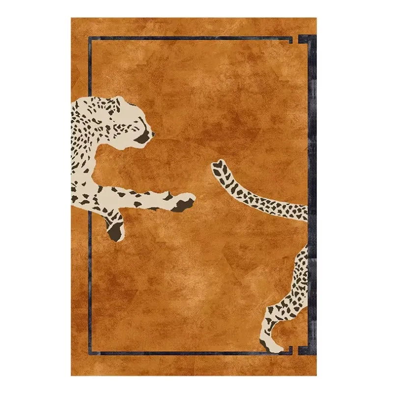 Plüschteppich mit Leopardenmuster im Light-Luxury-Stil für Wohnzimmer und Schlafzimmer – 40 × 60 bis 180 × 240 cm, Flanell, rutschfest, 15 Motive