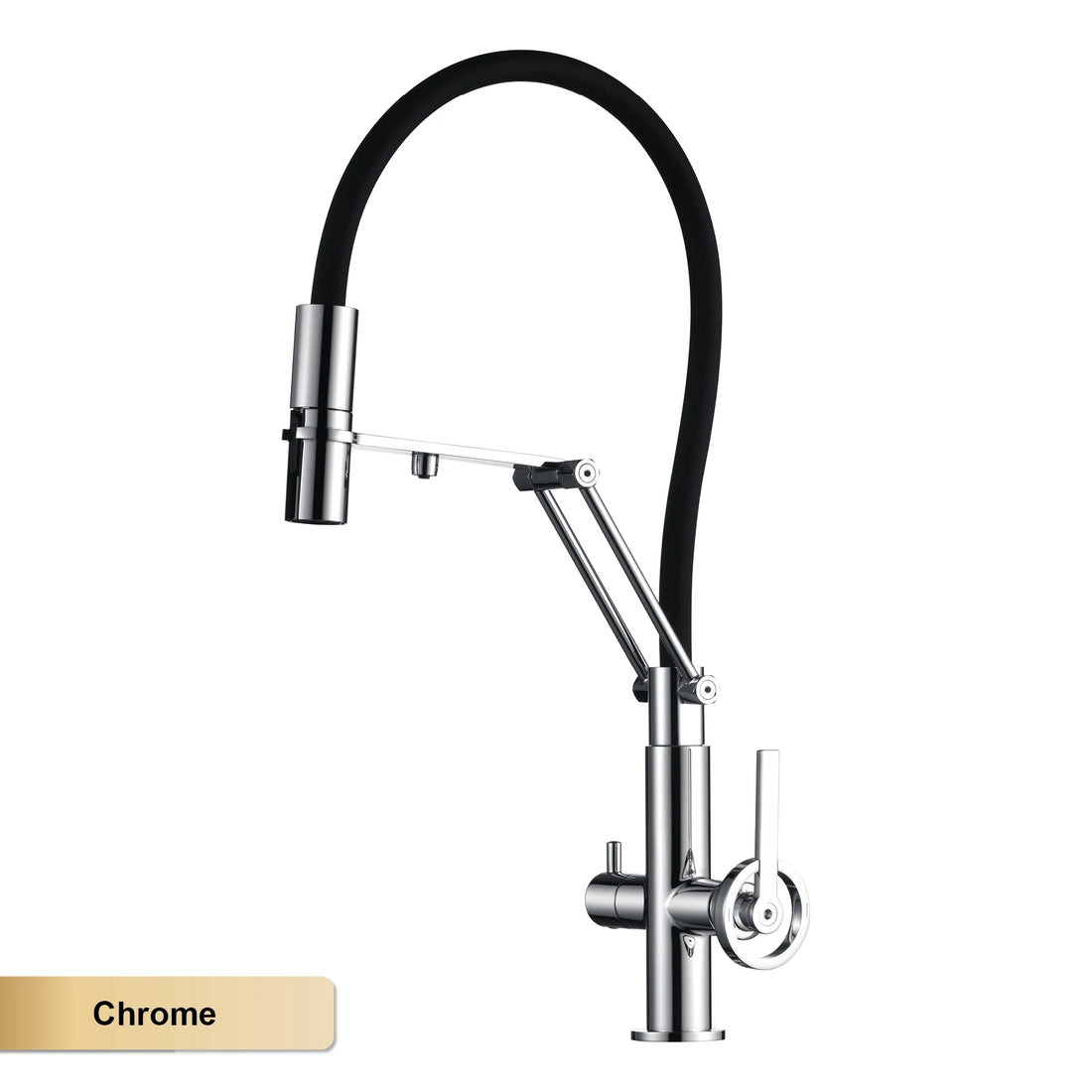 Ausziehbare Küchenarmatur mit separatem Filterwasserhahn für die Küchenspüle – Einlochmontage, Warm- und Kaltwasser, drehbar, 6 Farben, 3 Anschlüsse