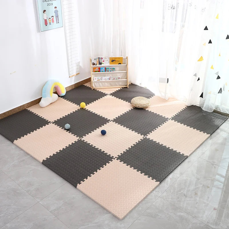 Dicke Puzzlematte aus EVA-Schaum als Krabbel- und Spielmatte für Babys und Kinder – je 30 × 30 cm, 4 bis 16 Stück, rutschfest, wasserdicht, 15 Farben