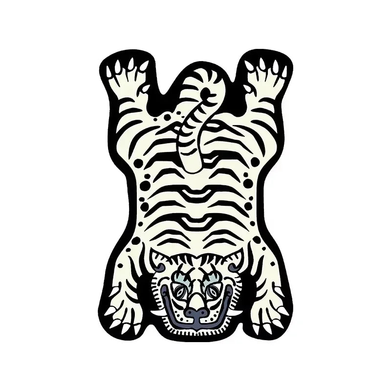 Teppich mit Cartoon-Tiger-Motiv für Wohnzimmer, Sofa und Schlafzimmer – 40 × 60 bis 100 × 150 cm, schmutzabweisend, verschleißfest, waschbar, 5 Motive