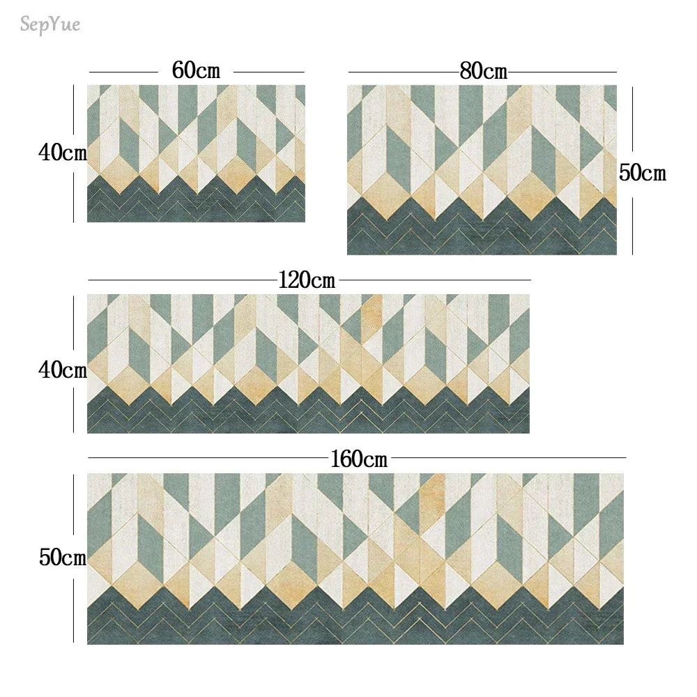 Langer Küchenläufer aus Kristallsamt für Küche, Flur und Wohnzimmer – 40 × 60 bis 50 × 160 cm, bedruckt, saugfähig, rutschfest, PVC-Rücken, 25 Motive