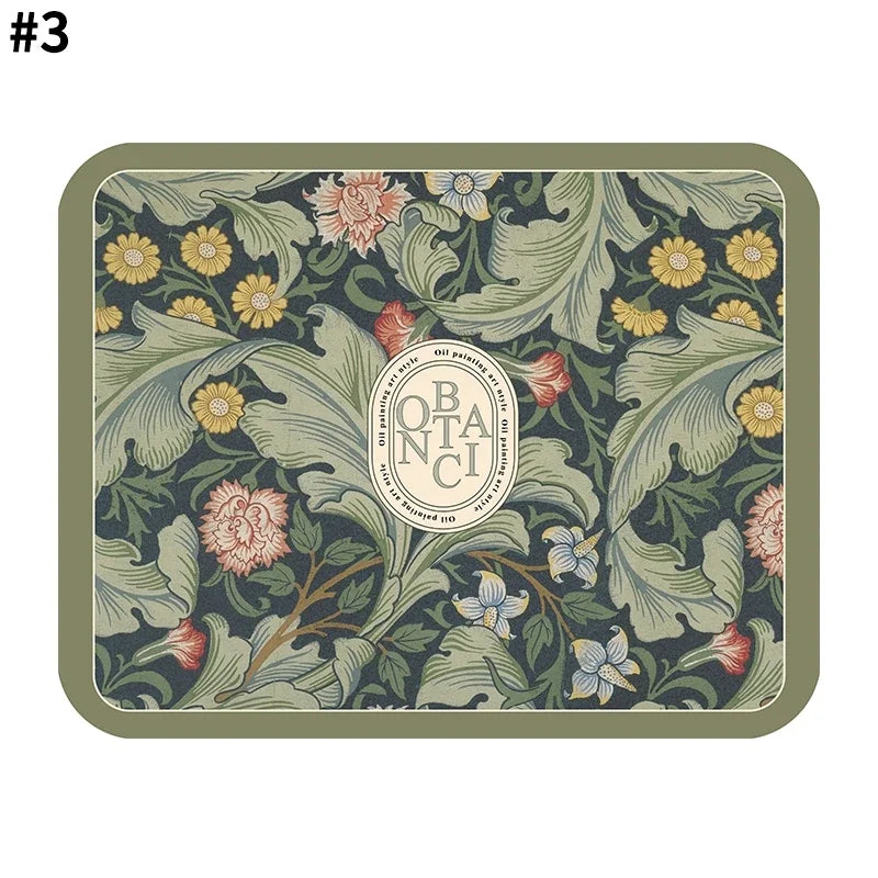 Saugfähige Abtropfmatte für Geschirr, Tassen und Flaschen auf der Küchenarbeitsplatte – 30 × 40 bis 40 × 60 cm, Gummirückseite, rutschfest, 17 Motive